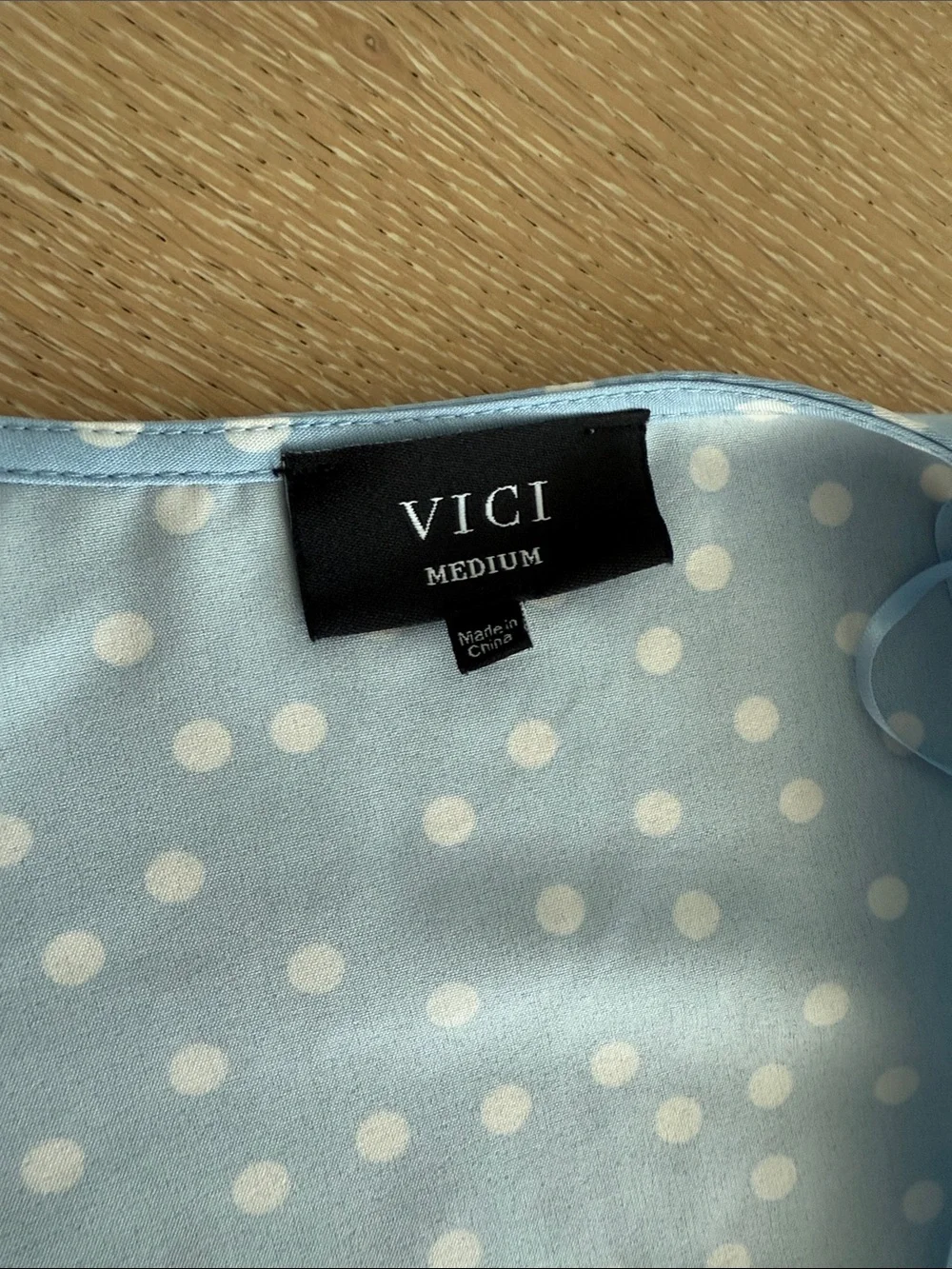 Vici Light Blue Polka Dot Two-Piece Set